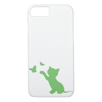 Kitten Playing with Butterflies Phone Case