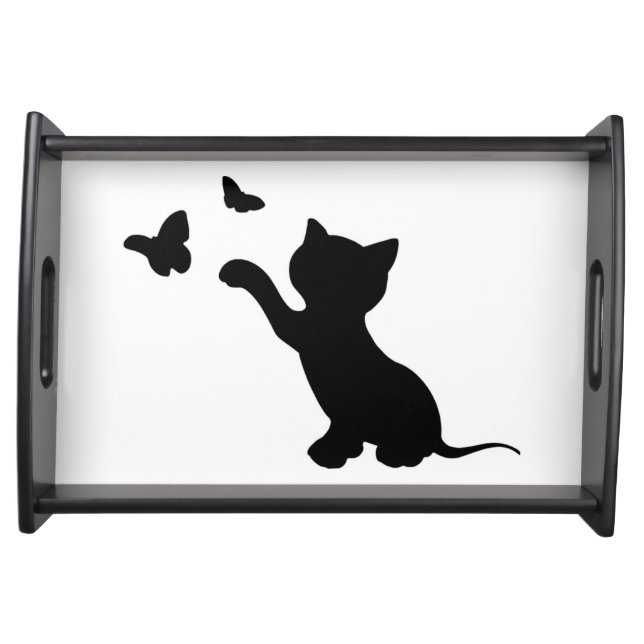 KITTEN PLAYING WITH BUTTERFLIES SERVING TRAY (Front)