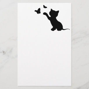 KITTEN PLAYING WITH BUTTERFLIES STATIONERY