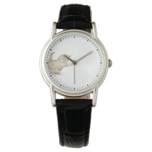 Kitten Playing with Clock Hands - Cat Clock Watch