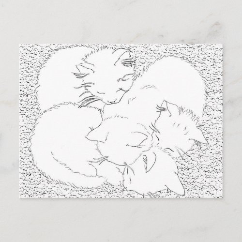 Kitten post card to color