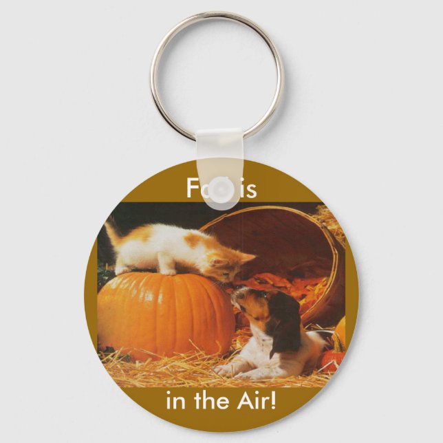 Kitten, Pumpkin and Puppy Keychain (Front)