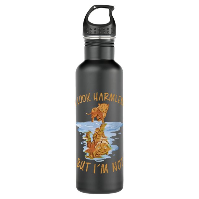 Kitten Reflection Image Tiger Cats Gift Stainless Steel Water Bottle (Front)