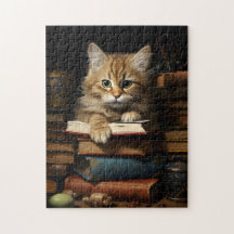 Kitten Resting on Books