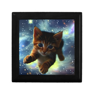 Kitten Running In Space Gift Box
