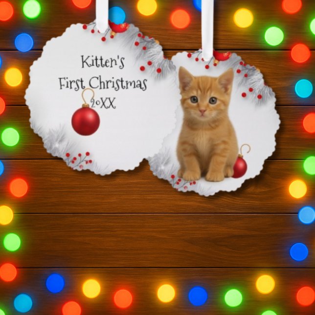 Kitten’s First Christmas Ornament Card (Kitten's first Christmas)