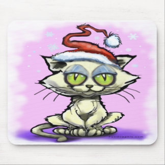 Kitten Santa Hat Mouse Pad