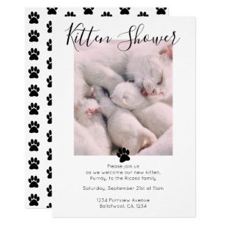 Kitten Shower Cute Personalized Cat Adoption Invitation