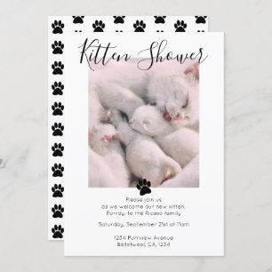 Kitten Shower Cute Personalized Cat Adoption Invitation