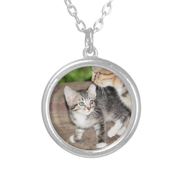 Kitten Silver Plated Necklace (Front)