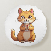 Kitten Sipping Coffee