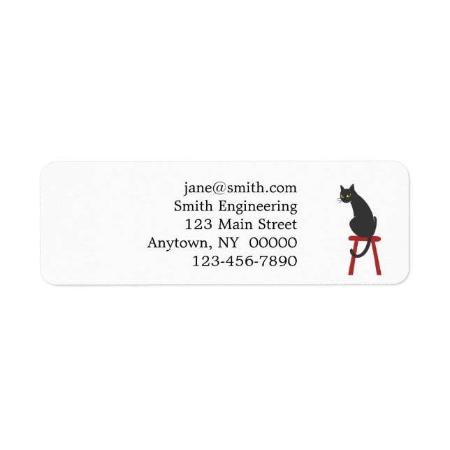 kitten sitting on wooden stool - Choose back color Label (Front)