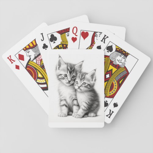 Kitten Sketch Poker Cards