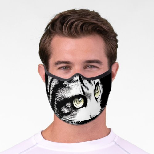Kitten sketch  throw pillow premium face mask