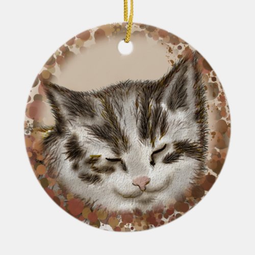 Kitten Sleeping custom name ornament