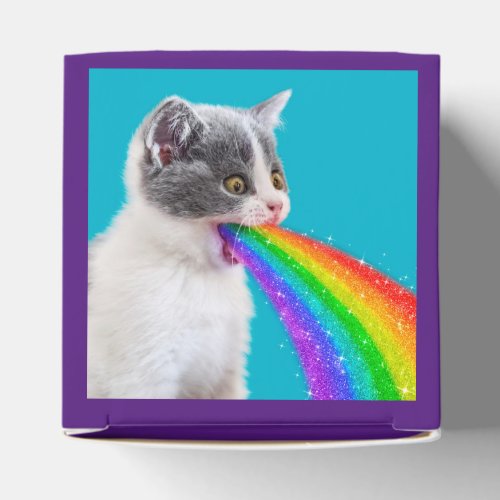 Kitten Spits Up Rainbow Favor Boxes