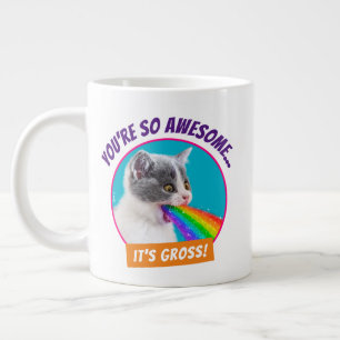 Kitten Spits Up Rainbow Giant Coffee Mug