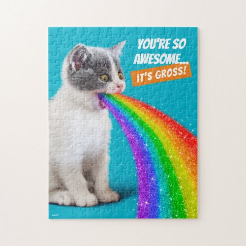 Kitten Spits Up Rainbow Jigsaw Puzzle