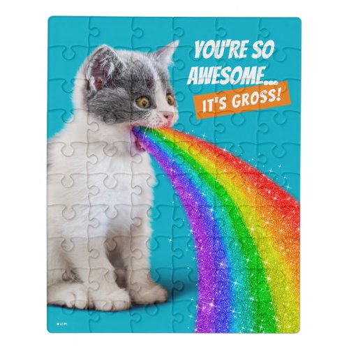 Kitten Spits Up Rainbow Jigsaw Puzzle