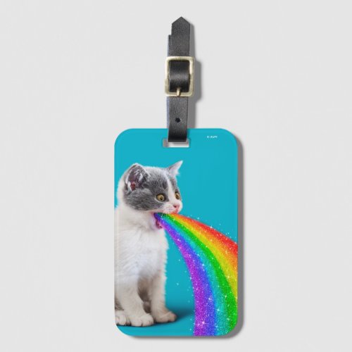 Kitten Spits Up Rainbow Luggage Tag