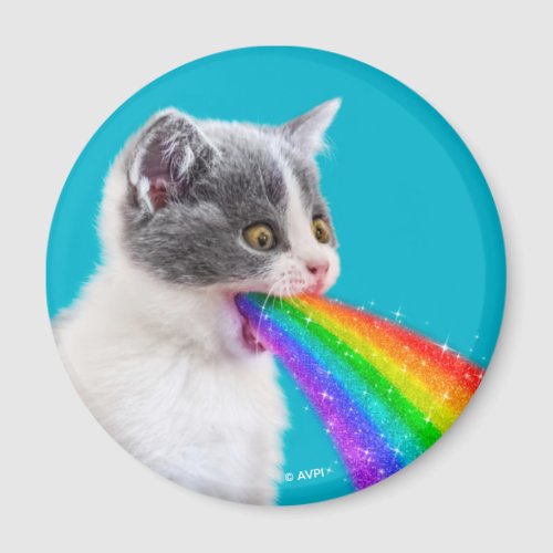 Kitten Spits Up Rainbow Magnet