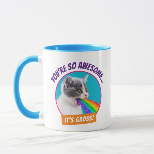 Kitten Spits Up Rainbow Mug