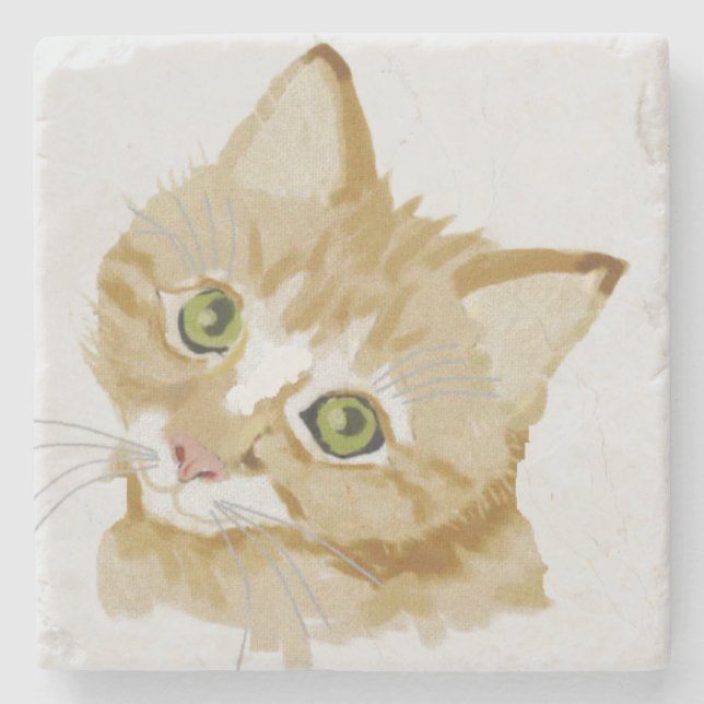 Kitten Stone Coaster (Front)