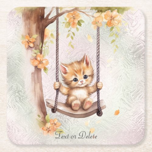 Kitten Swing Paper Coaster