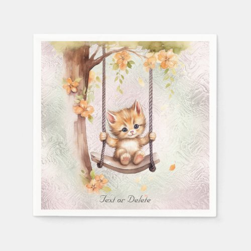 Kitten Swing Paper Napkin