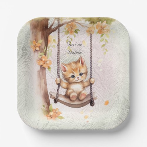Kitten Swing Paper Plate