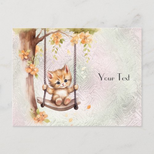 Kitten Swing Postcard