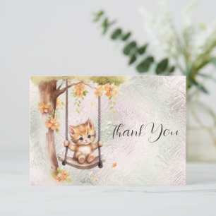 Kitten Swing Thank You Card