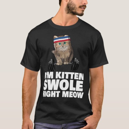 Kitten Swole Right Meow Cat Workout Kitten Swole R T_Shirt