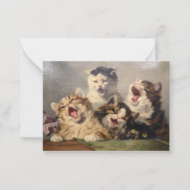 Kitten Symphony by Julius Adam II Note Card (Front)