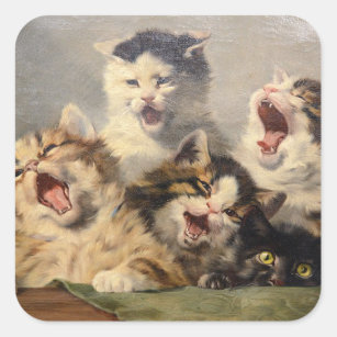 Kitten Symphony by Julius Adam II Square Sticker