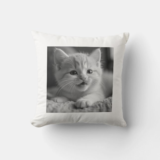 Kitten Throw Pillow (Front)