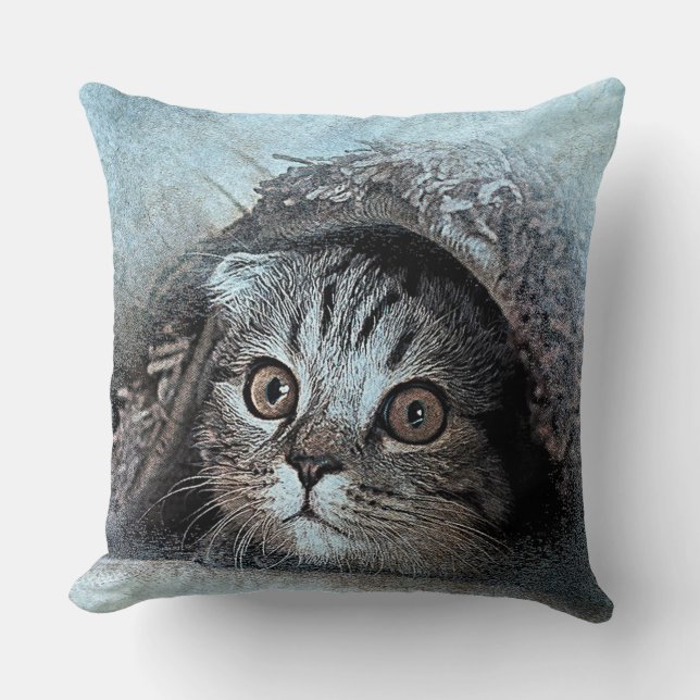 Kitten Throw Pillow (Front)