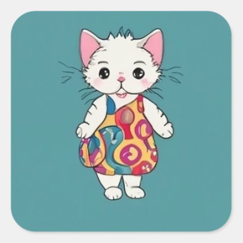 Kitten Tyke Square Sticker