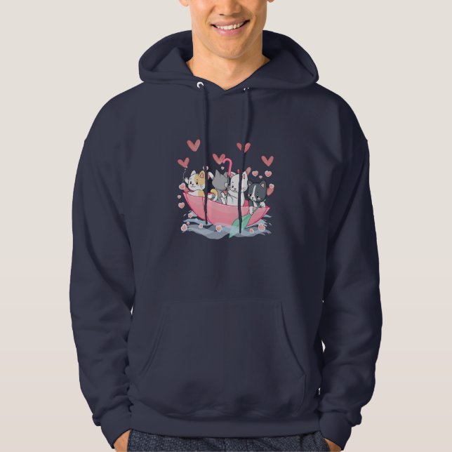 Kitten Umbrella  Hoodie (Front)