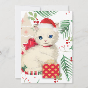 Kitten vintage Christmas card