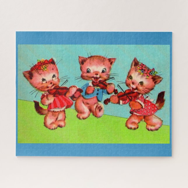 kitten violinists trio jigsaw puzzle (Horizontal)