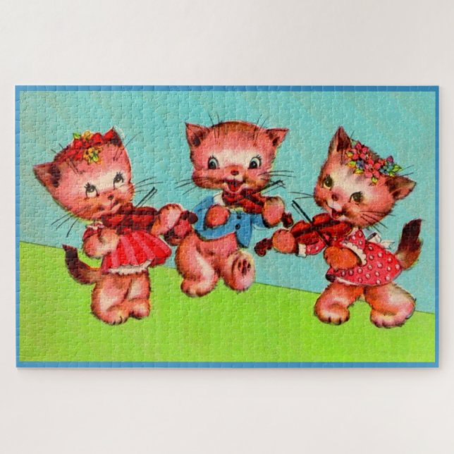kitten violinists trio jigsaw puzzle (Horizontal)