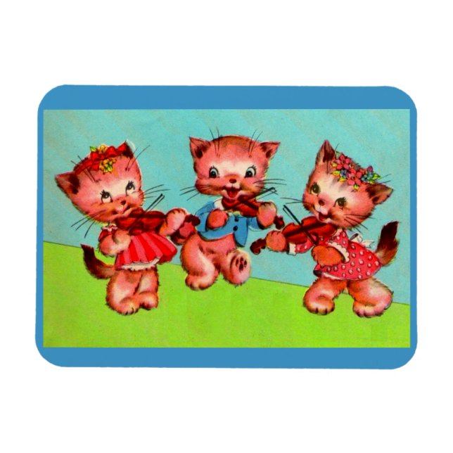 kitten violinists trio magnet (Horizontal)
