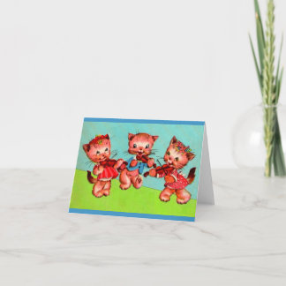 kitten violinists trio note card