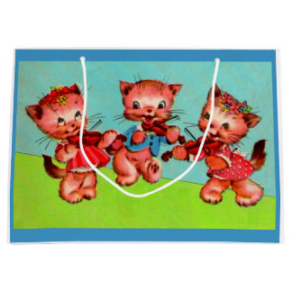 kitten violinists trio print large gift bag