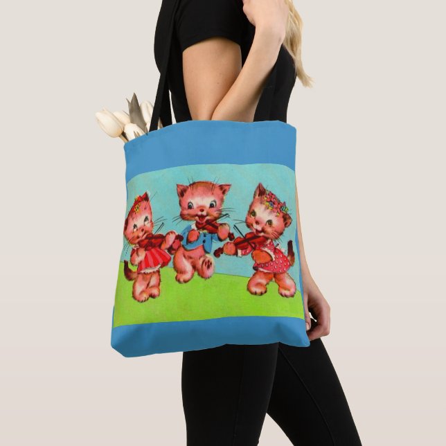 kitten violinists trio tote bag (Close Up)