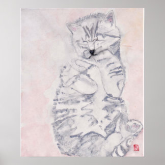 Kitten Watercolor by Karen Poppy - Print (Matte)