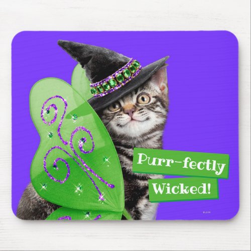 Kitten Witch Fairy Mouse Pad