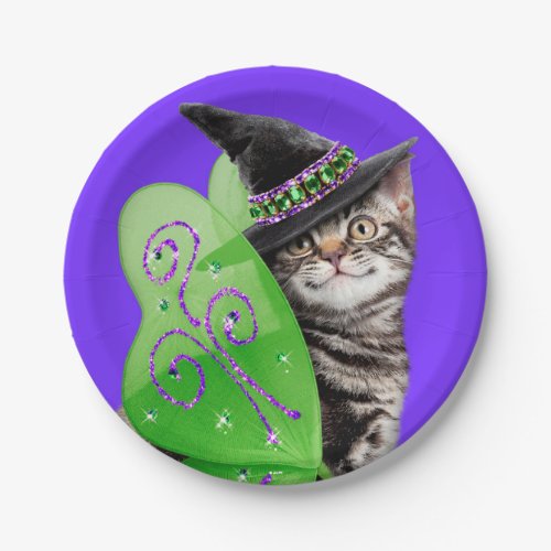 Kitten Witch Fairy Paper Plates