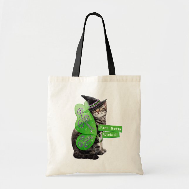 Kitten Witch Fairy Tote Bag (Front)